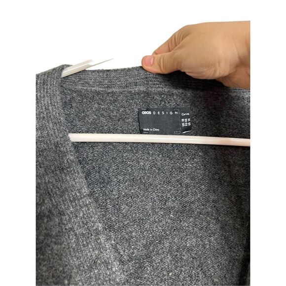 ASOS Design Curve Grey Cardigan Size 14 - Picture 3 of 4